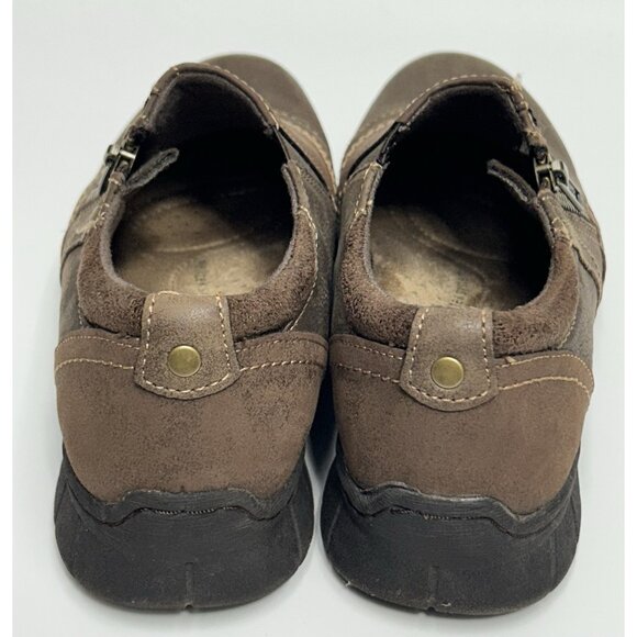 Earth Origins Nila Leather Low Bootie Women’s Size 7.5W Brown Leather Side Zip - Picture 5 of 9